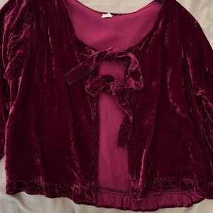 Vintage 1990s - crushed velvet cardigan - Navajo Velvet brand